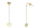 Golden heart earrings 9k with zircon  (code S241923)